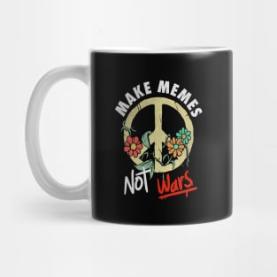 Make Memes Not Wars Funny World War 3 Meme Design Mug